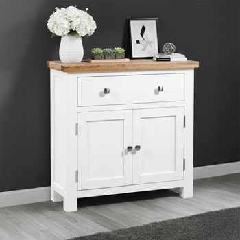 Lundy Compact White Painted 80cm 2 Door Sideboard