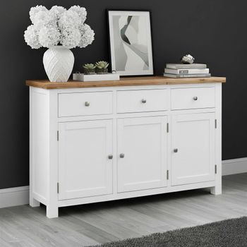 Lundy White Painted 3 Door Medium Sideboard