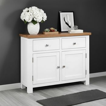 Lundy White Painted 2 Door Small Sideboard