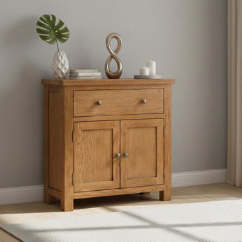 Original Compact Rustic Oak 80cm 2 Door Sideboard
