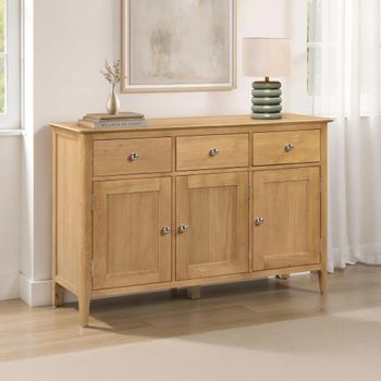 Cotswold Oak 135cm 3 Door Medium Sideboard