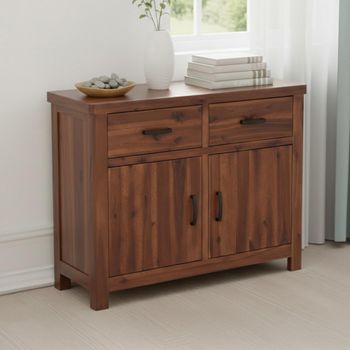 Andorra Dark Acacia Wood 105cm 2 Door Small Sideboard