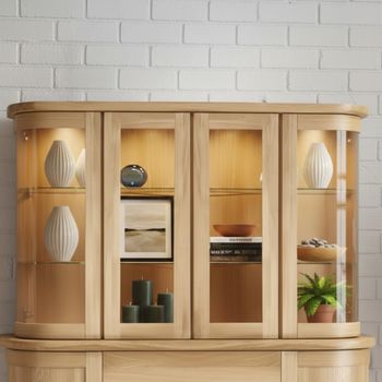 Sorento Curved Oak Top Sideboard