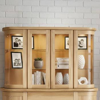 Sorento Curved Oak Top Wide Sideboard