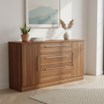 Sherwood Walnut 2 Door Wide Sideboard