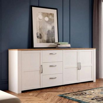 Bohol White 3 Door 3 Drawer Extra Large Sideboard