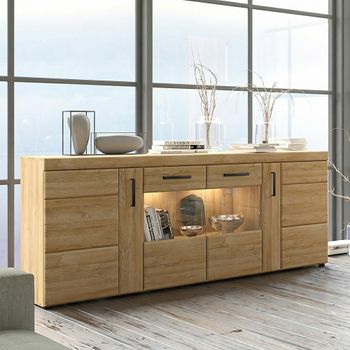 Cortina Oak Glazed 4 Door Extra Large Sideboard