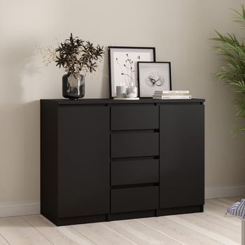 Naia Black 2 Door 4 Drawer Medium Sideboard