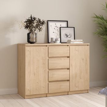Naia Oak 2 Door 4 Drawer Medium Sideboard