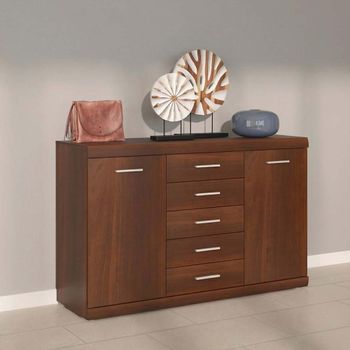Imperial Mahogany 2 Door 5 Drawer Medium Sideboard