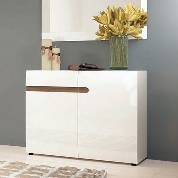 Chelsea White Gloss 2 Door 1 Drawer Small Sideboard