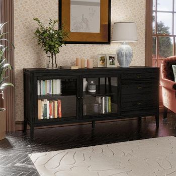 Elmhurst Black 2 Door 3 Drawer Sideboard