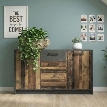 Brooklyn Rustic 3 Door 1 Drawer Medium Sideboard