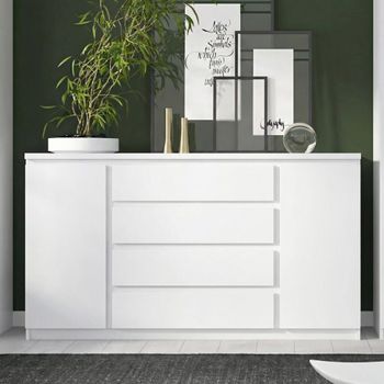Fribo White 2 Door 4 Drawer Large Sideboard
