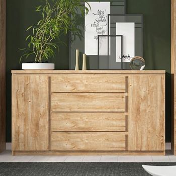 Fribo Oak 2 Door 4 Drawer Medium Sideboard