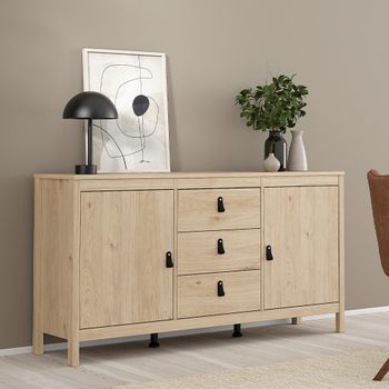 Barcelona Jackson Hickory Oak 2 Door 3 Drawer Medium Sideboard