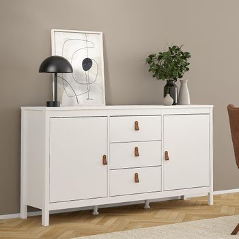 Barcelona White 2 Door 3 Drawer Medium Sideboard