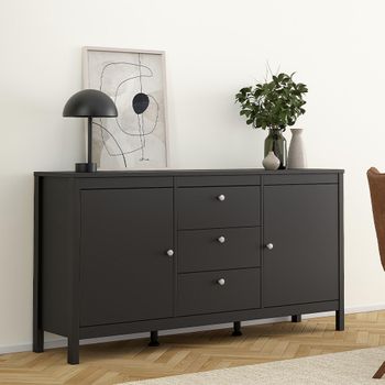 Madrid Black 2 Door 3 Drawer Medium Sideboard