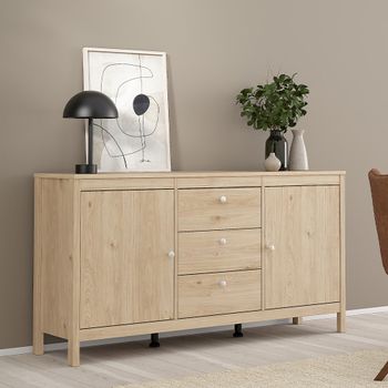 Madrid Jackson Hickory Oak 2 Door 3 Drawer Medium Sideboard
