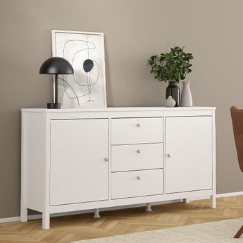 Madrid White 2 Door 3 Drawer Medium Sideboard