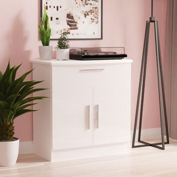 Knightsbridge White Gloss Compact 2 Door Sideboard