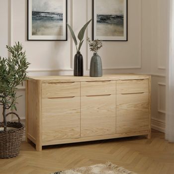 Stockholm Oak 3 Door 3 Drawer Sideboard