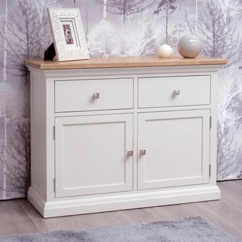 Cotswold Oak and Painted 96cm 2 Door Small Sideboard