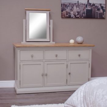 Cotswold Oak and Painted 137cm 3 Door Medium Sideboard