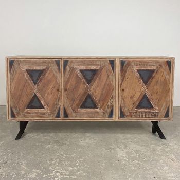 Juan Keruz Acacia Wood 3 Door Large Sideboard