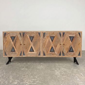 Juan Keruz Acacia Wood 4 Door Extra Large Sideboard