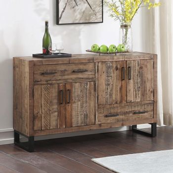 Preston Industrial Rustic 4 Door 2 Drawer Medium Sideboard