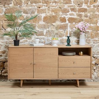 Jenson Oak 160cm 2 Door Large Sideboard