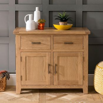 Hampshire Oak 105cm 2 Door Small Sideboard
