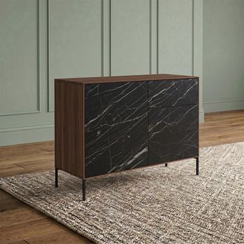 Helga Oiled Walnut 1 Door 3 Drawer Sideboard - Sizes Available