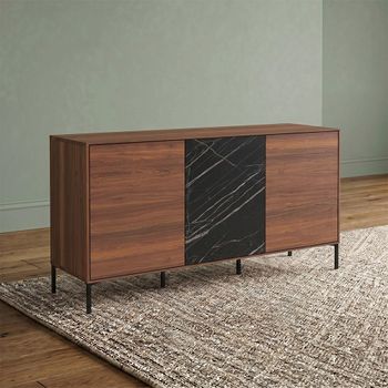 Helga Oiled Walnut 3 Door Sideboard - Sizes Available