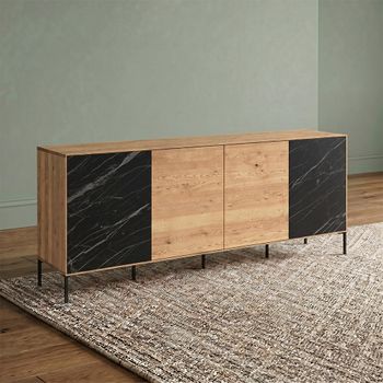 Helga Oiled Oak 4 Door Sideboard - Sizes Available