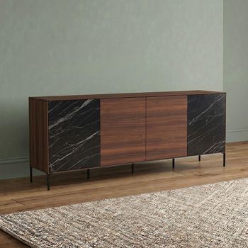 Helga Oiled Walnut 4 Door Sideboard - Sizes Available