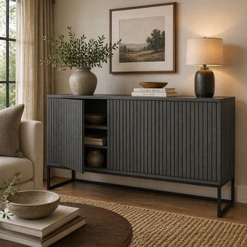Timo Oiled Ash 3 Door Large Sideboard with Slatted Front - Sizes Available
