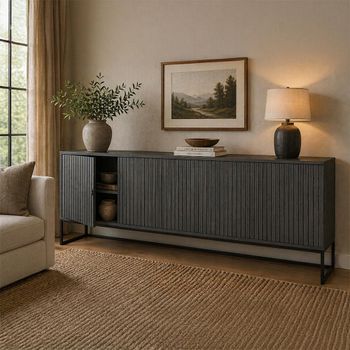 Timo Oiled Ash 4 Door Extra Large Sideboard with Slatted Front - Sizes Available