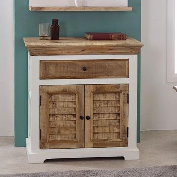 Alfie White Mango Wood Compact 2 Door Sideboard