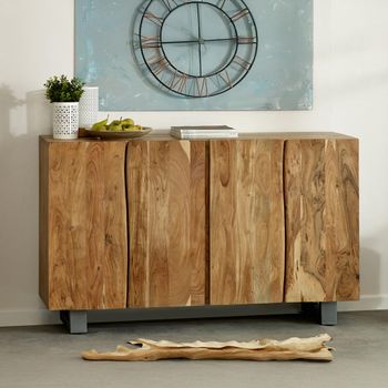 Baltic Solid Acacia Wood Live Edge 4 Door Large Sideboard