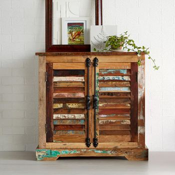 Coastal Reclaimed Wood 2 Door Small Sideboard