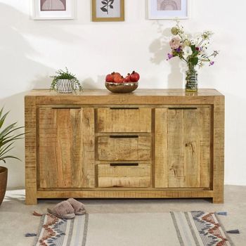 Surrey Solid Mango Wood 2 Door 3 Drawer Medium Sideboard