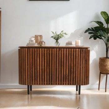 Slatted Mango Wood 2 Door Medium Sideboard