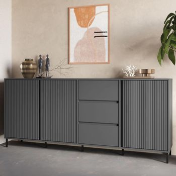 Avenale Anthracite 3 Door 3 Drawer Extra Large Sideboard