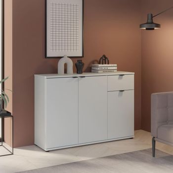 Ganymede Light Grey 3 Door 1 Drawer Small Sideboard