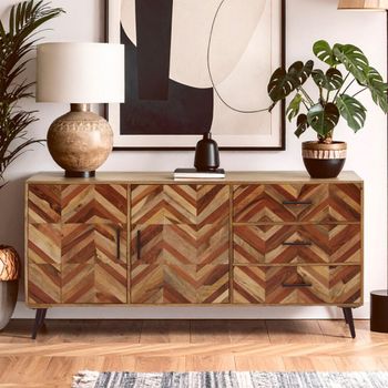 Boho Mango Wood 170cm 2 Door Large Sideboard