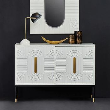 Danta Off White Wood 120cm 2 Door Small Sideboard