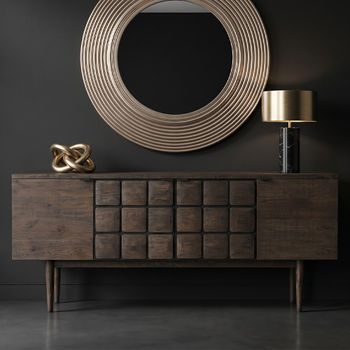 Lucca Dark Oak 200cm 4 Door Extra Large Sideboard