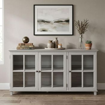 Provence Truffle Painted 3 Door Large Sideboard
